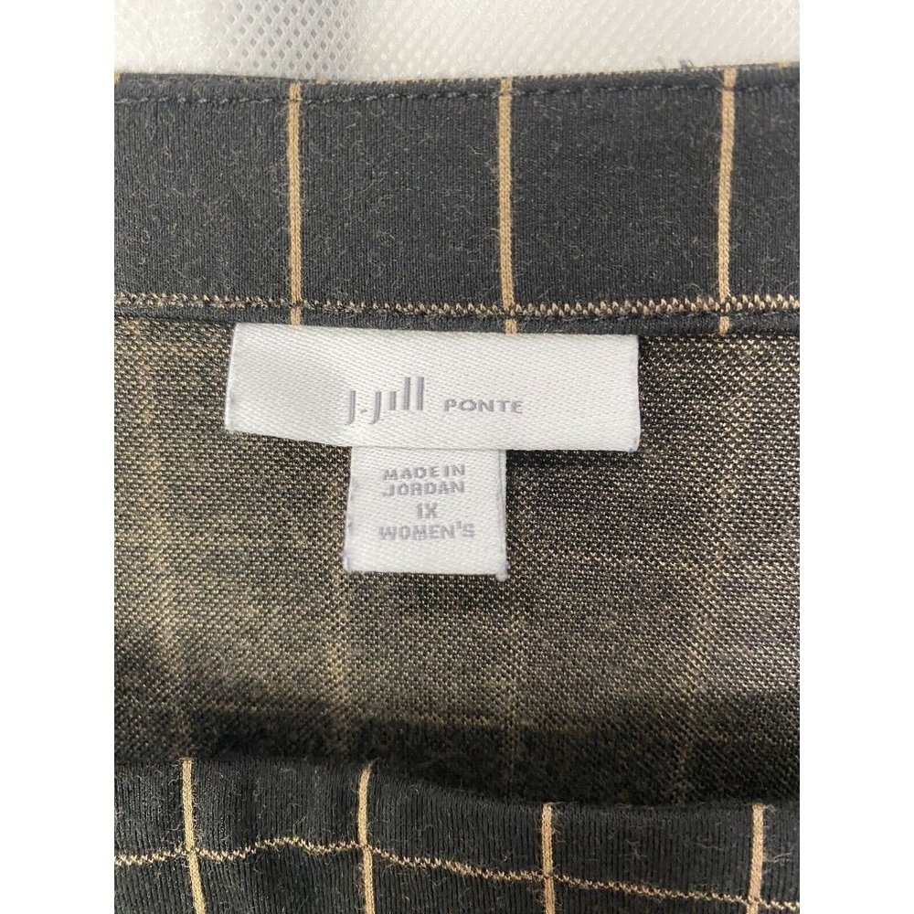 J Jill Womens Pullover Top Blouse Tunic Black Tan Viscose Nylon Spandex 1X - Picture 3 of 12